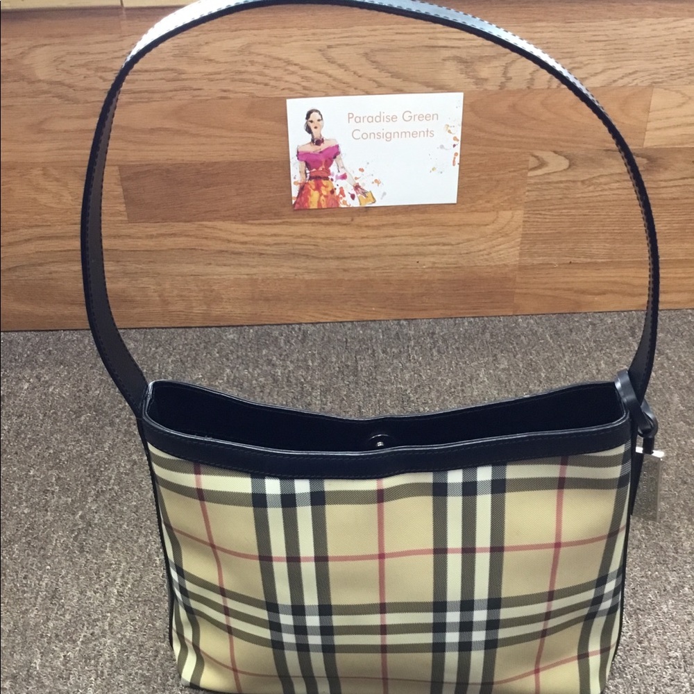 Authentic, Burberry nova check PVC canvas leather